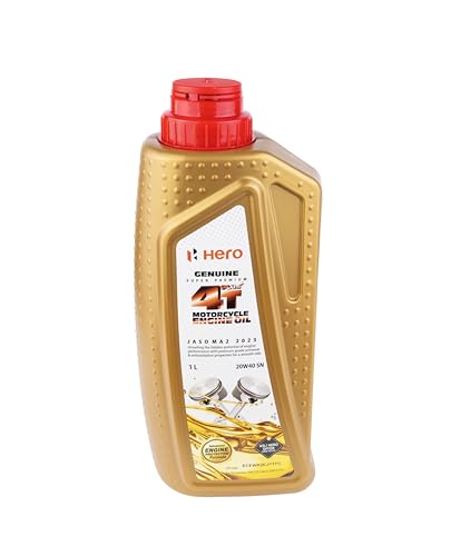 Image of Hero MotoCorp Genuine 4T Plus 20W-40 Engine Oil for Bikes (1000 Ml) Api Sn and Jaso Ma2 Certified| Advanced Fuel Saving Technology| Specially Formulated for Hero Motorcycles