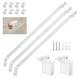 Heavy Duty Wire Shelf Bracket Set,Closet Shelf Brackets for 12inch Closet Shelves, Iclude 3 Shelf Support Bracket and 8 Wire Shelf Clips & 2 End Brackets, with Screws，3Pcs