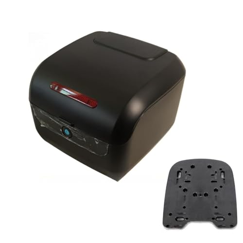 ユニバーサルトップケースモーターサイクル、スクータートップボックス、ヘルメットラゲッジストレージトップケース、ソフトバックレストトップケース付き、バイク リアボックス 取り付け部品付き着脱可能式 大容量 原付 スクーター フルフェイス収納可能 ヘルメット入