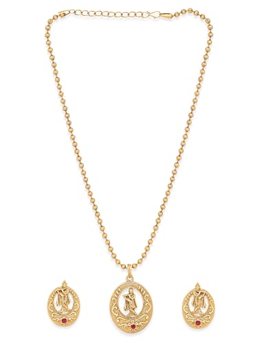 Image of Rubans Temple Necklace Set Traditional Stylish Jewellery Gift for Women & Girls