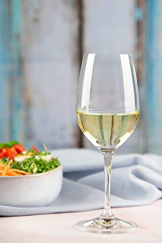 Nachtmann Vivino Collection White Wine Glasses, Set Of 4, Durable And Sustainable Stemware, 12.5-Ounce Wine Glass, Crystal Clear, Dishwasher Safe Glasses #TOP4