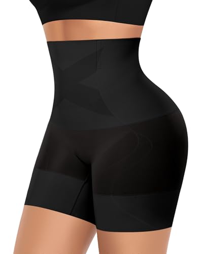 YARRCO Braga Faja Reductora Mujer Invisible Adelgazante Braguitas Moldeadoras Abdomen Faja Pantalon Reductora Vientre Plano Sin Costuras Cintura Alta Faja Postparto Shorts (Negro,L)