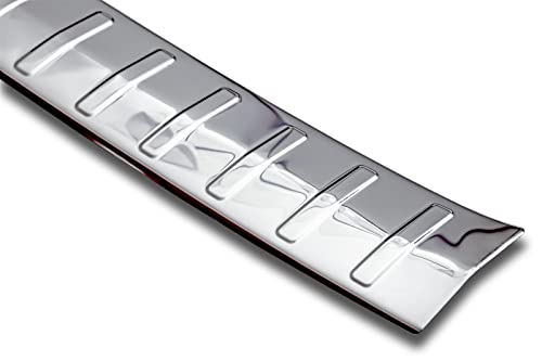 Recambo Boot Sill Protector, Stainless Steel, Chrome, Compatible with Mitsubishi Outlander III Facelift from 2015, Premium Quality