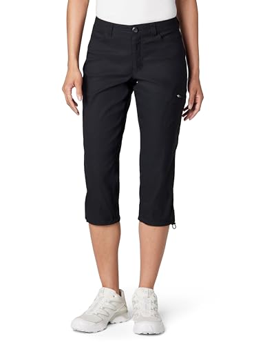 Eddie Bauer Womens Fixed Waist Active Performance Rainier Capri Pants Black 4