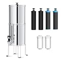 Waterdrop Gravity-fed Water Filter System, NSF/ANSI 42&372 Standard, 2.25G Stainless-Steel System with 4 Filters & Alkaline Water Filter