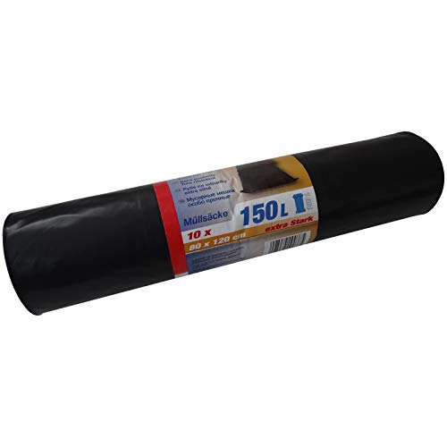 Hossi's Wholesale Afvalzakken, 1 rol à 10 extra scheurvaste vuilniszakken XXL, extra sterk, 150 l, 80 x 120 cm - Image 4