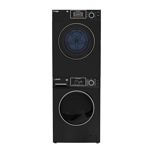 Equator EW 826 Washer & ED 866 DL Dryer Set, 110V One Outlet Direct Line, 15 lb + 13 lb Vented Matching Laundry, Stackable or Side-by-Side, Compact for RV, Apartments & Small Spaces (Black)