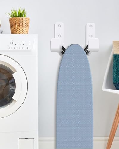Ironing-Board-Holder-Wall-Mount-304-Stainless-Steel-White-Adjustable-Distance-Holder-Hooks-Heavy-Duty-Stainless-Steel-Storage-for-Laundry-Room-Closet-or-Utility-Room