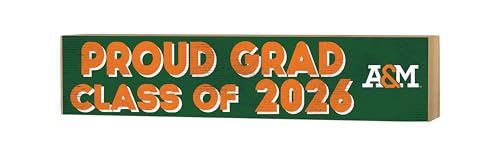 KH Sports Fan Florida A&M Rattlers Class of 2026 Wood Block Sign, Engineered Wood, 3x13 Inches, Green, Graduation Sports Theme, Home Office Decor, Rectangular