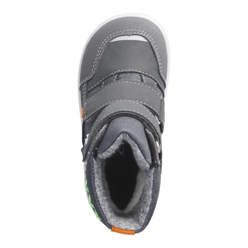RICOSTA Jungen Stiefel Nevis, Kinder Boots, Weite: Weit, lose Einlage, Sympatex, Blinklicht,Barfuß-Schuh, Klettstiefel, Grigio/Carbon (490), 35 EU