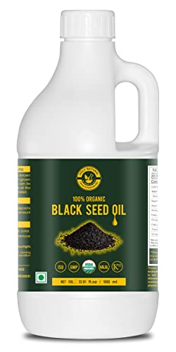 Black Seed/Nigella Sativa/Kalonji Seeds Oil (33.81 fl oz) Virgin Cold-Pressed, 100% Pure & Natural, No GMO, Untreated Black Seed Oil - Source of Thymoquinone & Omega 3,6 & 9