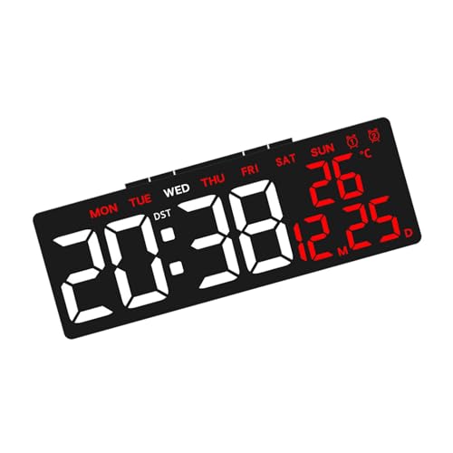 JUYAXIN デジタル目覚まし時計 多機能LED USB充電ポートとカスタマイズ可能なアラーム 大きくて読みやすい画面 大きな数字表示