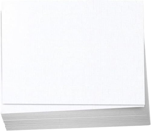 Tarjetas de índice de papel de lino blanco 5.5x8.5 cartulina de 80 libras