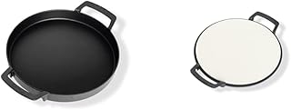 Enders® SWITCH GRID Pfanne, aus Gusseisen, #7792 & ® SWITCH GRID Pizzastein, Halter aus Gusseisen, Gasgrill mit Rost-in-Rost System, #7790