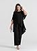 Hanna Nikole Womens 2 Piece Outfits Dressy Pant Suits for a Wedding Casual Irregular Chiffon Wide Leg Pant Sets Black US 22W
