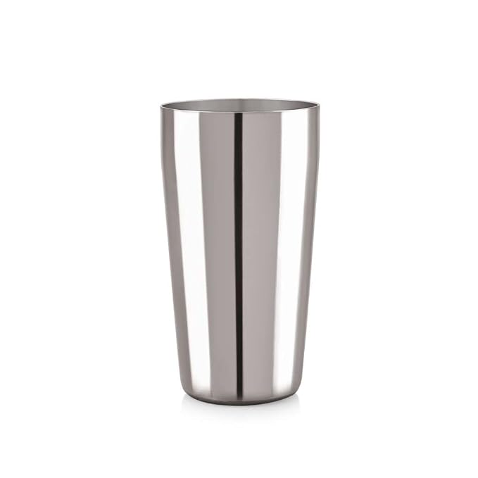 Neelam Stainless Steel 8 22G PRM Lassi Glass, 500 ml, Silver, Set of 6