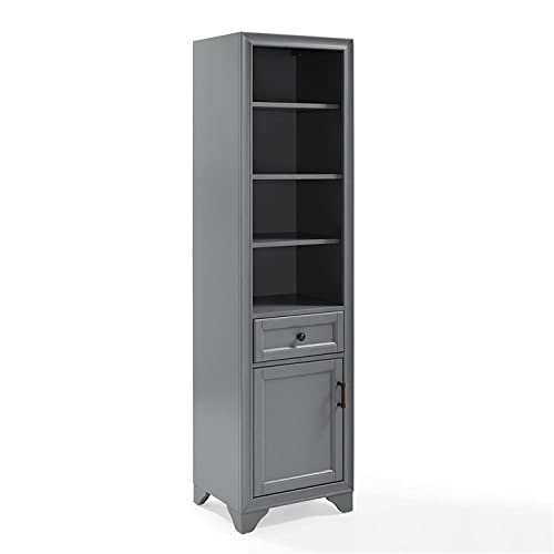 Maykoosh Coastal Cool Wood Classic Home Storage Tall Linen Cabinet in Vintage Gray 3 Open Shelves, 1 Drawer, 1 Storage Cabinet, 15 D x 18 W x 67.62 H