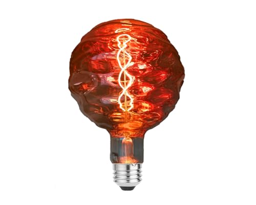 LUXON Oversized Large LED Light Bulb,Giant 6W(60W Equ) Huge Edison Bulbs,Dimmable,T150 Water Ripple Warm White 2700K,Rose Gold E26 Base,1 Pack