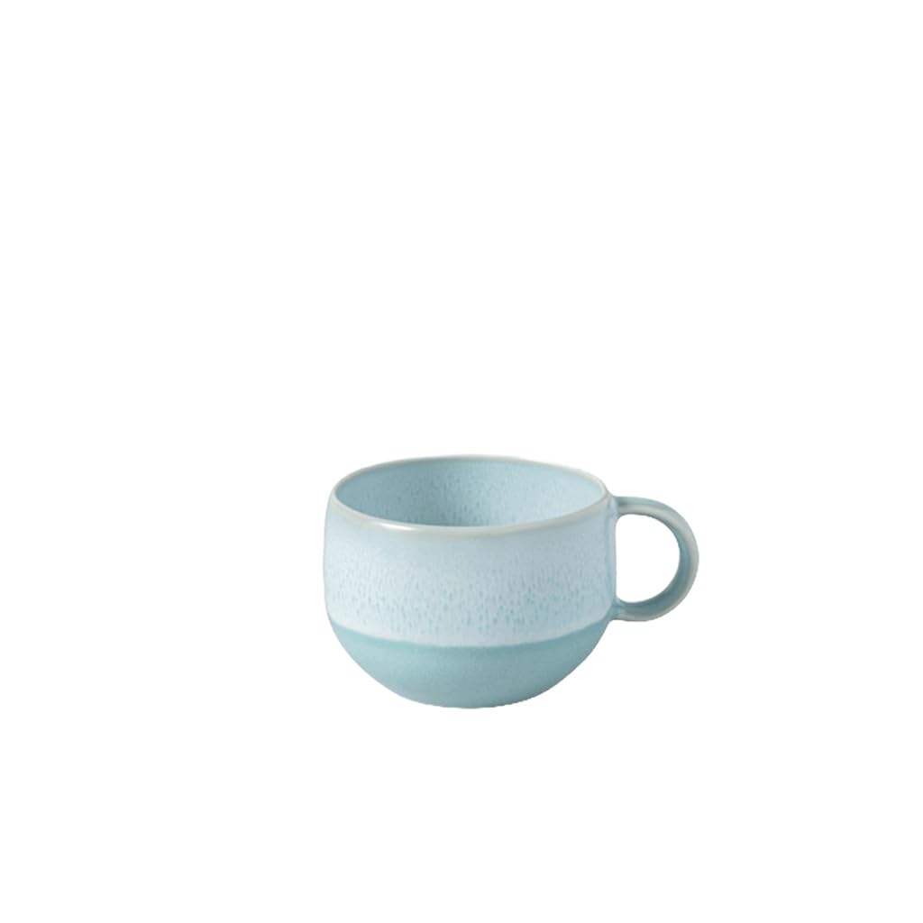 Like. by Villeroy & Boch – Perlemor Aqua Espresso Cup, Dimensions: Approx. 8.5 × 6.5 × 4.5 cm, Blue, Dishwasher-Safe & Microwave-Safe, Pottery-Look Effect Glaze, Premium Porcelain Cup