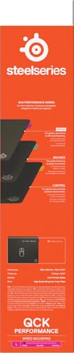 SteelSeries Tapis de Souris Gaming QcK L Performance Speed - Densité élevée pour Une Glisse Fluide - Bords Cousus à Profil Bas - Base antidérapante en néoprène - Taille 490 x 420 mm - FPS, MOBAs, RTS