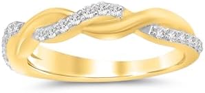La Joya 1/4-1/2 CT TW Certified Lab Grown Intertwined Diamond Ring Bands | Solid 10k White Gold Twisted Vine Inspired Diamond Wedding Band | Sparkling GH VS/SI Diamond Ring for Women