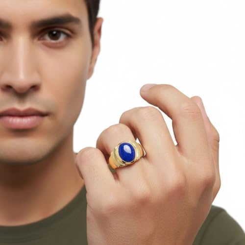 Image of 55Carat Choose Your Color Natural Birthstones 18 K Gold Plated Ring Bold Statement Jewellery Sizes 4-13