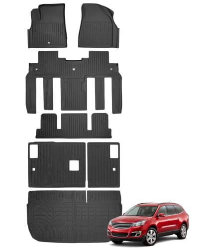 for Chevy Traverse 2009-2017 Floor Mats Cargo Liner & Backrest 7 Passenger