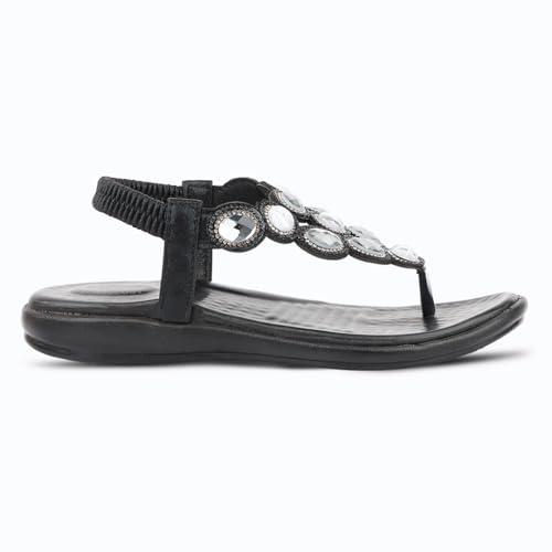 Image of Medifeet Women's Sparkling Stone-Studded Comfort Sandals | Soft Cushioned Midsole & Elastic Back Strap Fit