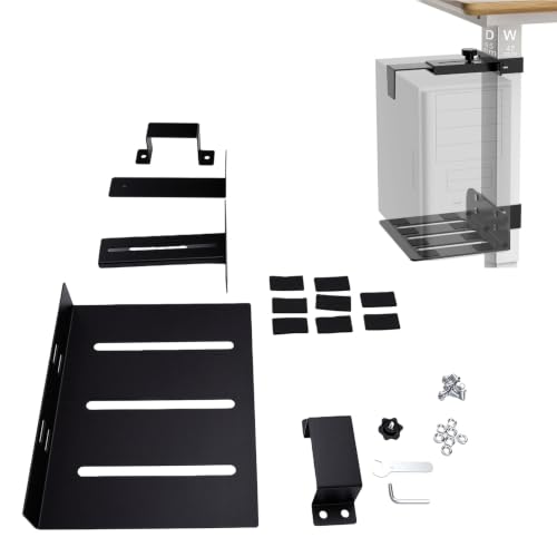 Banapoy Soporte Ajustable para CPU Bajo Escritorio, Instalación Sin Taladro, Capacidad de Carga 20kg para Patas de Tubo Cuadrado miniatura 5