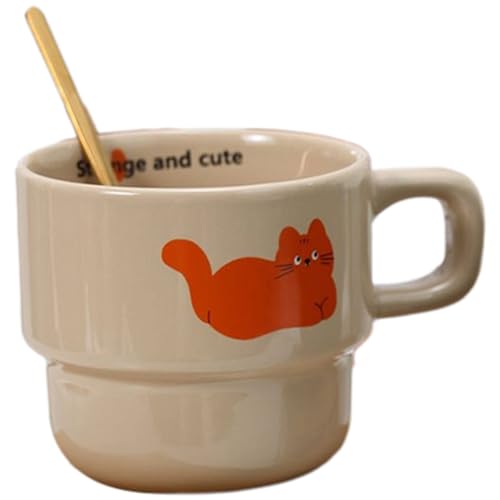 Tasse à café, tasse à motif chat de dessin animé, tasse empilable, cadeau pour les amoureux, les amis, les amoureux des chats, tasse cadeau sur le thème des chats B