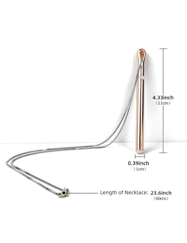 Rose Gold Necklaces for Women Long Pendant Necklace with Adjustable Chain Necklace Extender, Rechargeable Necklace Jewelry for Women Trendy2