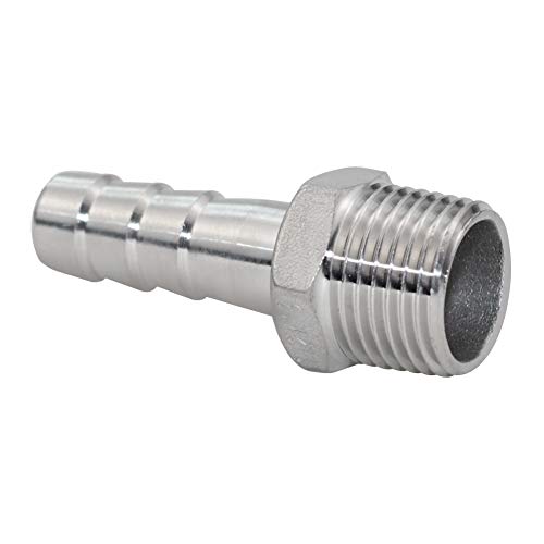 Joytube AL0-040-BTM 1/2 Inch Hose Barb To 1/2 Inch Male Npt 304 Stainless Steel Barbed Hose Fitting thumb #1