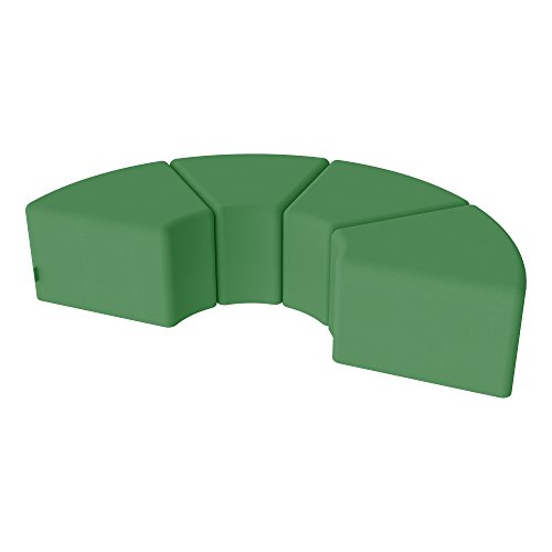 Image of Sprogs 12 inch H Structured Wedge Stool -Flexible Modular Collaborative Soft Seating for Office, Home, Lounge and School Classrooms with Durable Frame -Green