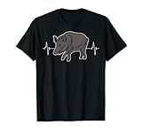 Wildschwein EKG Linie Motiv für Erwachsene und Kinder, die Schweine und andere Bauernhof Tiere mögen. Schweine Liebhaber Outfit für Damen, Herren, Jungen und Mädchen, die sich für Wildschweine interessieren.