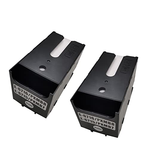 HLPRINT T6715 T6716 Maintenance Box Remanufactured for Workforce Pro WF-4730 WF-4740 WF-4734 WF-4830 WF-4820 WF-4720 WF-4834 WF-3820 ET-8700 WF-C5790 WF-C5710 EC4020 EC4030 EC4040 Printer 2PK