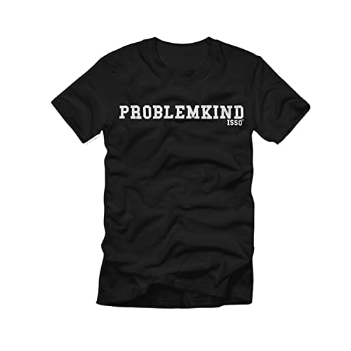 T-shirt imprimé allemand Ich Hasse Menschen ISSO noir coton
