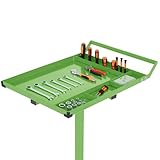 Adjustable Rolling Tool Tray with Wheels, Mechanic Work Table, 300 Lbs Capacity Mobile Workbench, Garage & Workshop Tool Cart, Portable Utility Tool Table, 29'X20'X34', Green