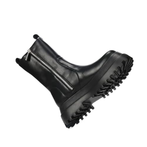 Bottes en cuir mi-mollet avec finitions à lacets