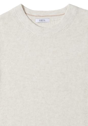 Cecil Pullover mit Strukturdetails Eggshell Melange L – Ansicht 5