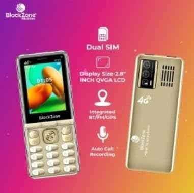 Image of BLACKZONE Winx 4G Plus 3GB RAM 16GB ROM Volte Keypad Mobile Phone with WiFi, Whatsapp, Instagram, YouTube, Play Store, 2.8-Inch Touch Display, All Android Features (1 Year Warranty) (Gold)