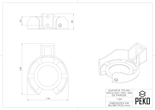 2x Suporte Compatível Roteador Mesh Tp Link Deco X20 X55 X60