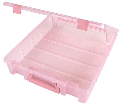 Artbin 6955Rk Super Satchel 1-Compartment Box, Art & Craft Organizer, 1-Pack, Translucent Blush #TOP7