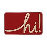 Artoid Mode Red Hi Valentine's Day Doormat, Daily Home Decor Low-Profile Switch Rug Welcome Door Mat Floor Mat for Indoor Outdoor 17x29 Inch
