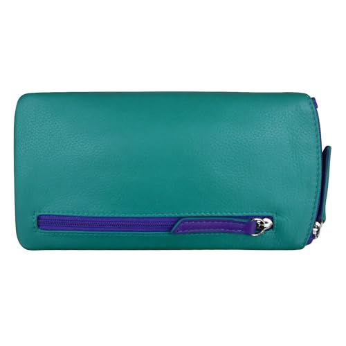Image of ili New York Smooth Leather Soft Eyeglass Case, Zip Closure with RFID Blocking Lining, Travel-Friendly in Vibrant Colors