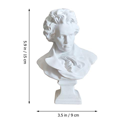 Busto de Beethoven Estatua Figurilla Decorativa de Resina miniatura 5