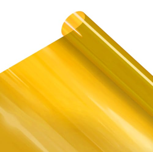 VViViD Transparent Colorful Vinyl Window Tinting Sheets (1.49ft x 5ft, Yellow)