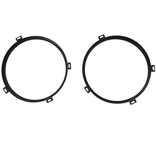 CENDAPRO 2pcs TJ Headlight Retaining Ring Mounting Bracket 7 Black Headlamp Bezel for 1997 1998 1999 2000 2001 2002 2003 2004 2005 2006 Jeep Wrangler TJ all models
