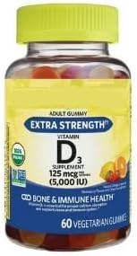 SEDLAV Extra Strength Vitamin D3 Gummies for Bone and Immune Health, 125mcg (5000 IU), 60 Count Sticker