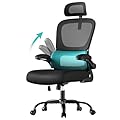 SONGMICS Sedia Ergonomica da Ufficio, Sedia Computer, Tessuto Rete a Doppio Strato, Braccioli Sollevabili, Supporto Lombare Adattabile, Poggiatesta Regolabile, per Studio, Nero Inchiostro OBN041B01