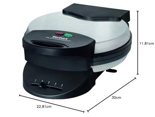 Foto von Tefal Herzwaffeleisen WM310D Waffelmaker | für Waffeln in Herzform | stufenloser Temperaturregler-Bräunung nach Wunsch | antihaftbeschichtete Platten | Teigauffangbehälter | Schwarz | 1000 W